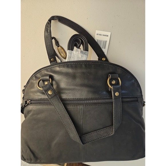 Børn Canterton Satchel Organizer Genuine Leather Handbag Black New w Tags - Picture 4 of 6